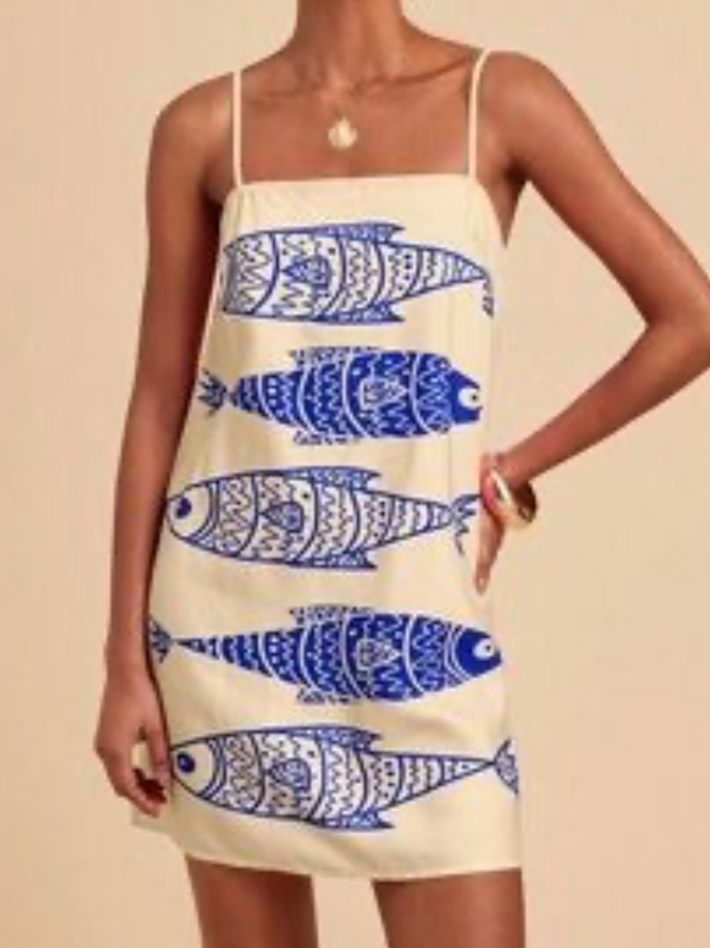 Go Fish Linen look Slip Dress NWOT